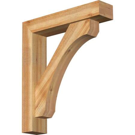 Ekena Millwork Legacy Block Rough Sawn Bracket w/ Offset Brace, Western Red Cedar, 6"W x 28"D x 32"H BKT0604X28X32LEC05RWR